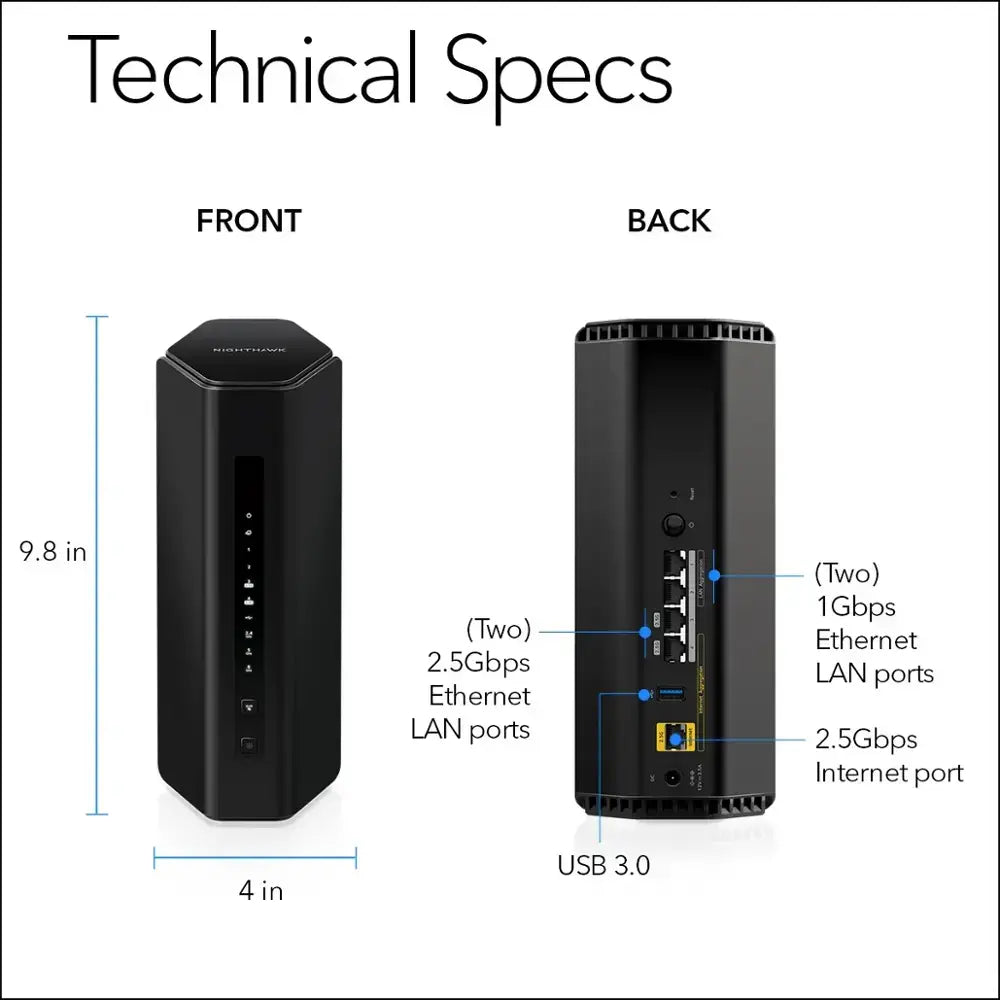 NETGEAR - Wi-Fi 7 Router Nighthawk BE9300 Tri-band Router - Black